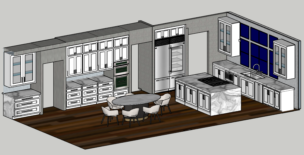 Kitchen, cutaway 3D - oblique